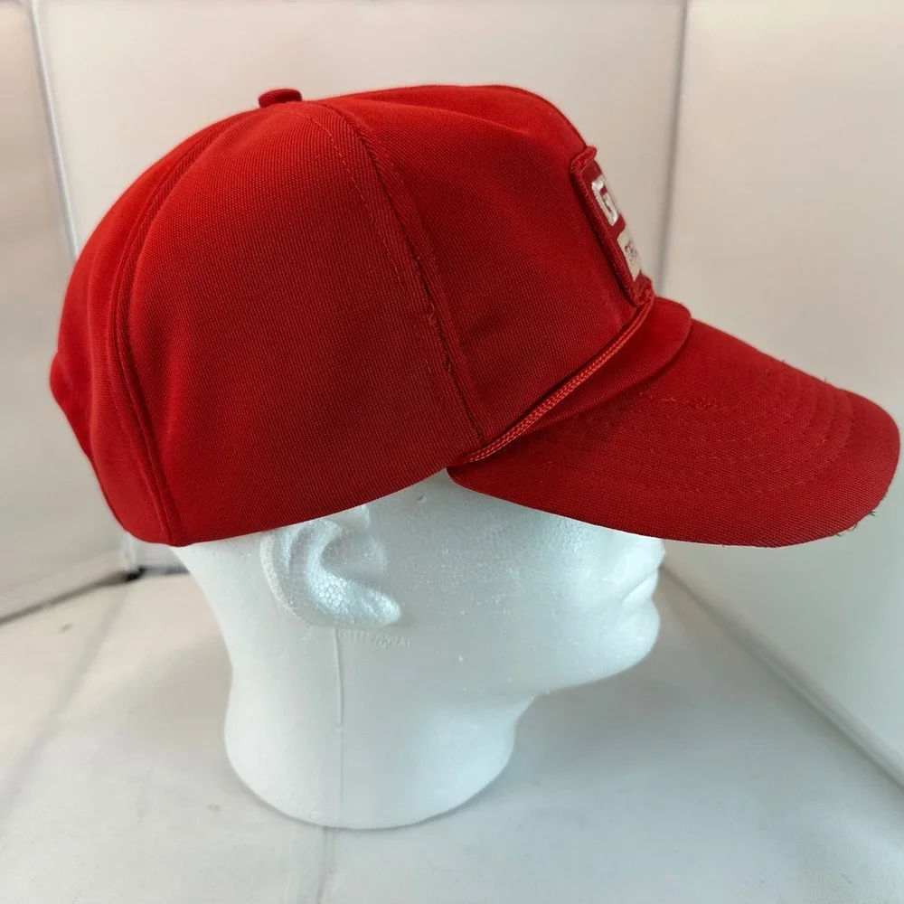 Vintage GMC Trucks Hat Cap Red Embroidered Logo Snapback Adjustable‎ Mens - Picture 3 of 13